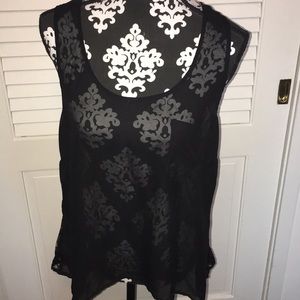 See through- lace back tank top!